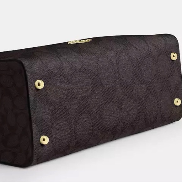 Coach Maggie tote Signature Black and Tan Tote Bag - Picture 6 of 7